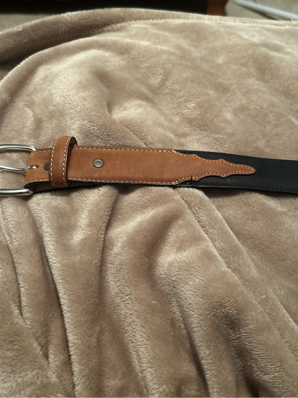 Justin Size 40 Leather-Trim Black Men’s Belt - Brown Accent #53700